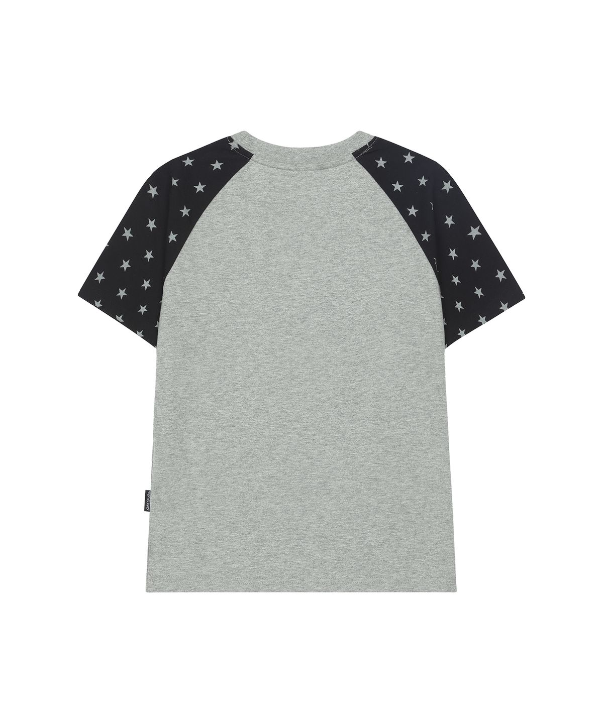 오드스튜디오(ODDSTUDIO) 스타 포인트 래글런 티셔츠 - MELANGE GRAY/ BLACK
