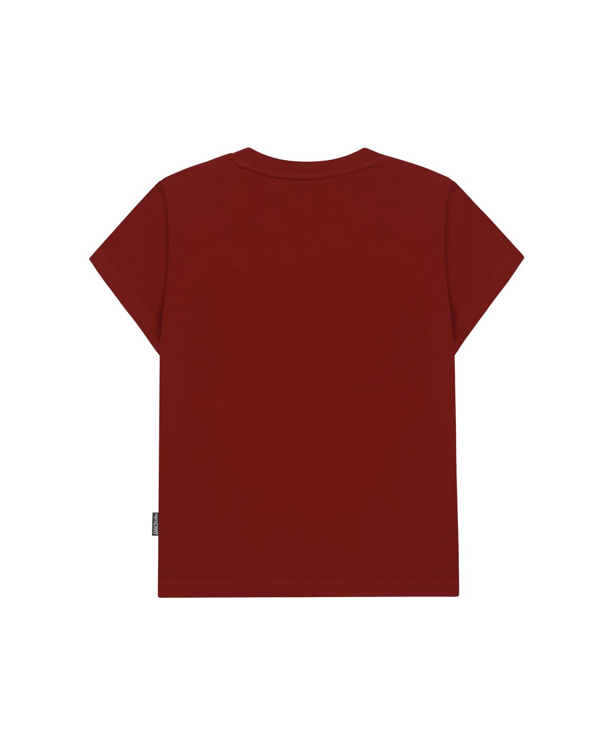 오드스튜디오(ODDSTUDIO) Odsd 아스키 캡소매 티셔츠 - MAROON RED