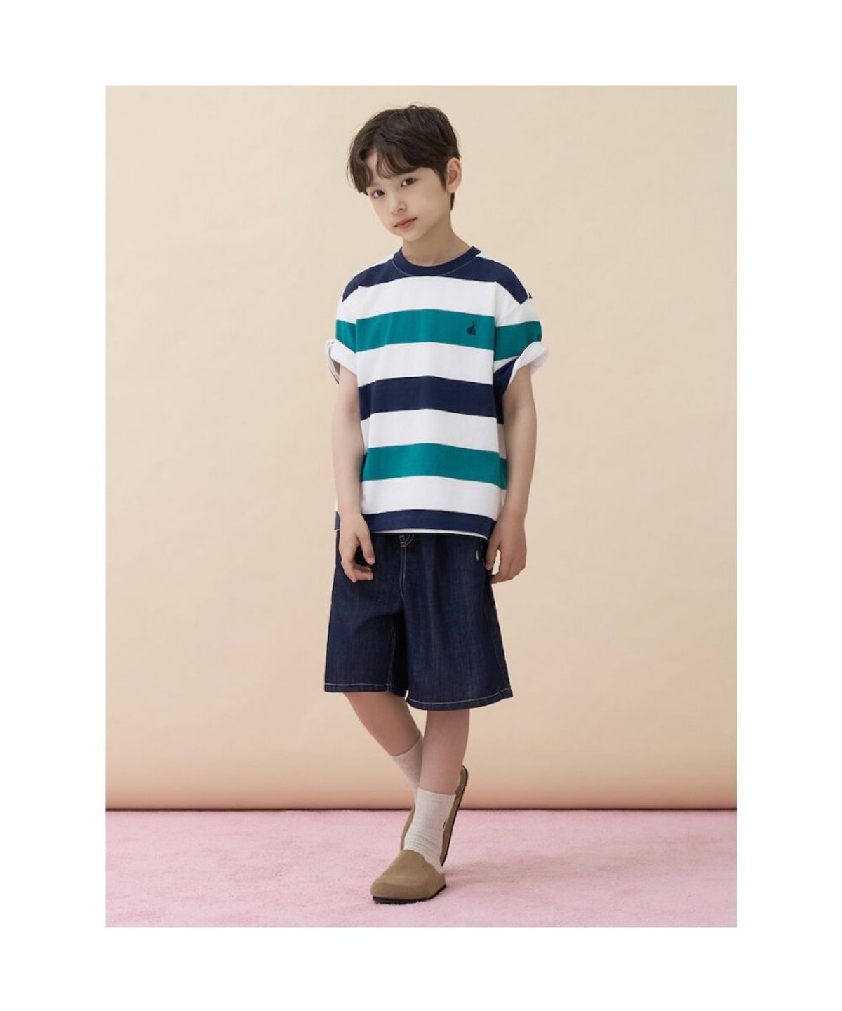 빈폴 키즈(BEANPOLE KIDS) 빅 멀티 스트라이프 티셔츠  블루 (BI6342U16P)