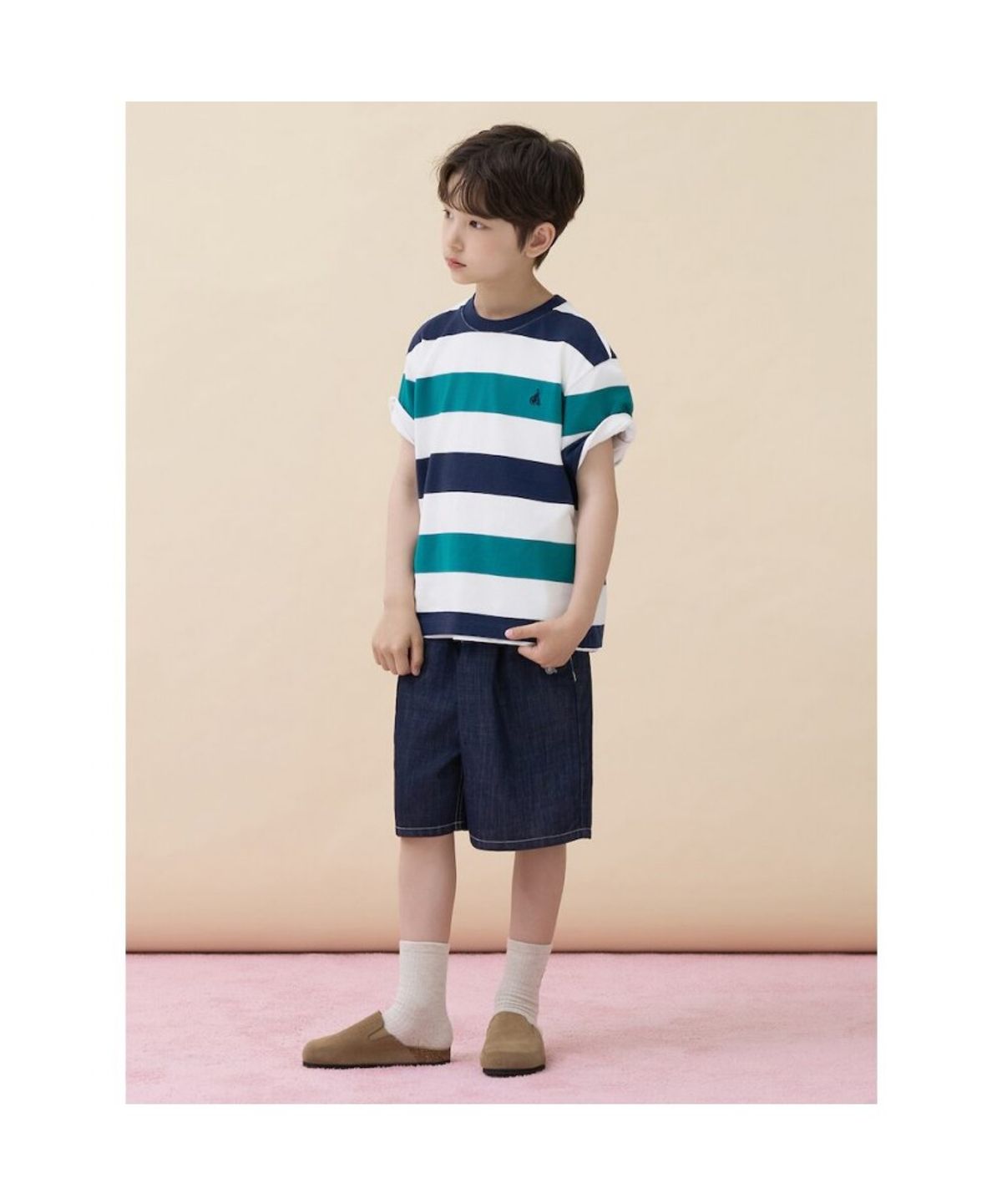 빈폴 키즈(BEANPOLE KIDS) 빅 멀티 스트라이프 티셔츠  블루 (BI6342U16P)