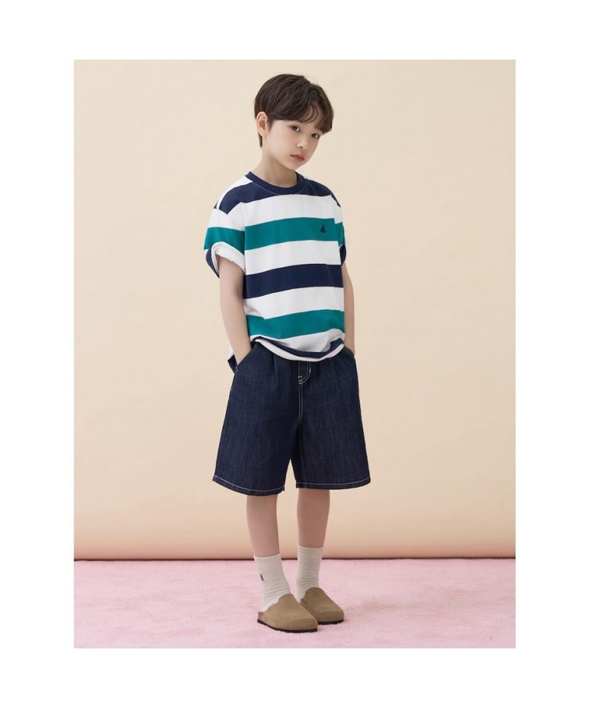 빈폴 키즈(BEANPOLE KIDS) 빅 멀티 스트라이프 티셔츠  블루 (BI6342U16P)