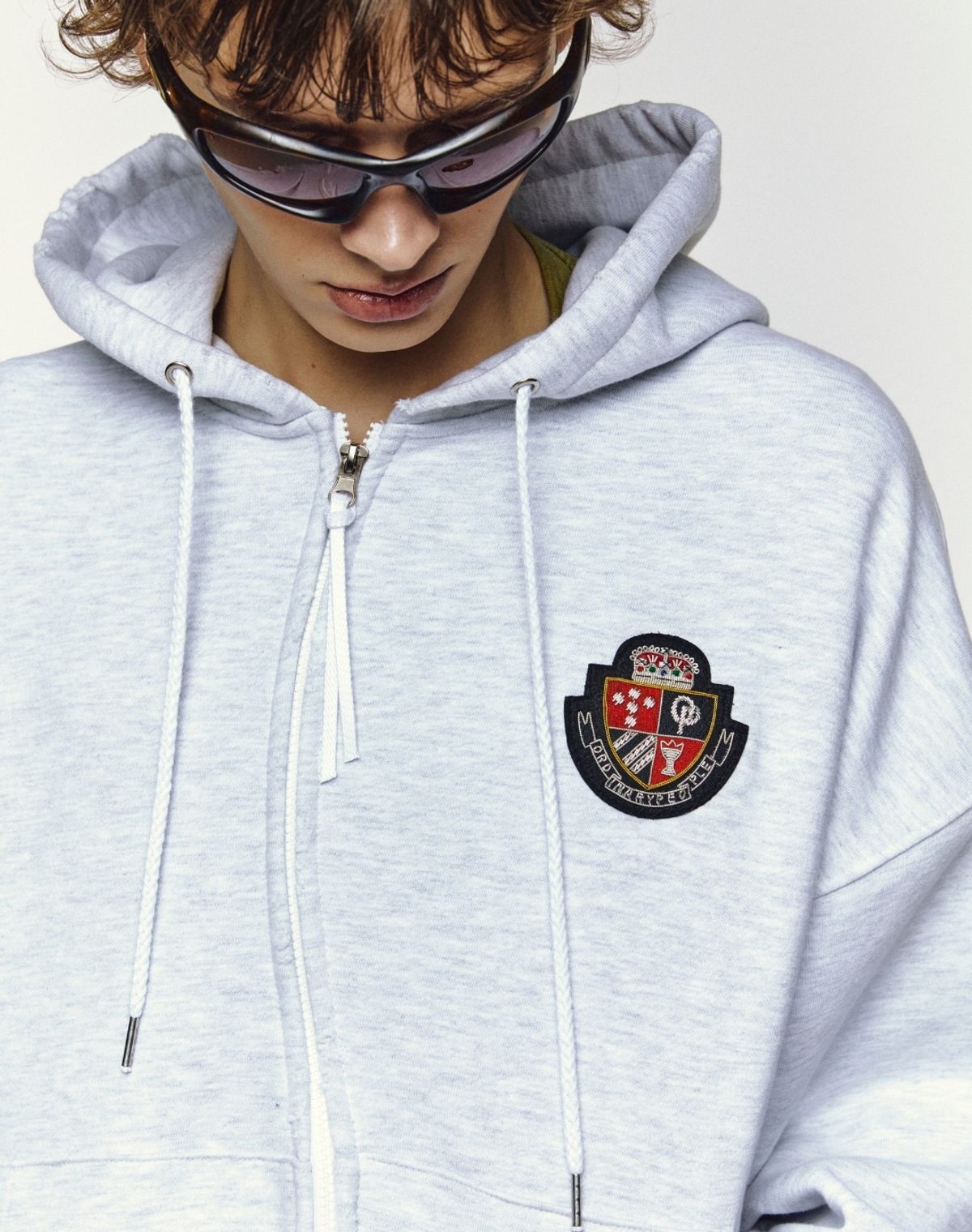 오디너리피플(ORDINARY PEOPLE) RE : New Destroy Crop Hood Zip-Up [MELANGE]