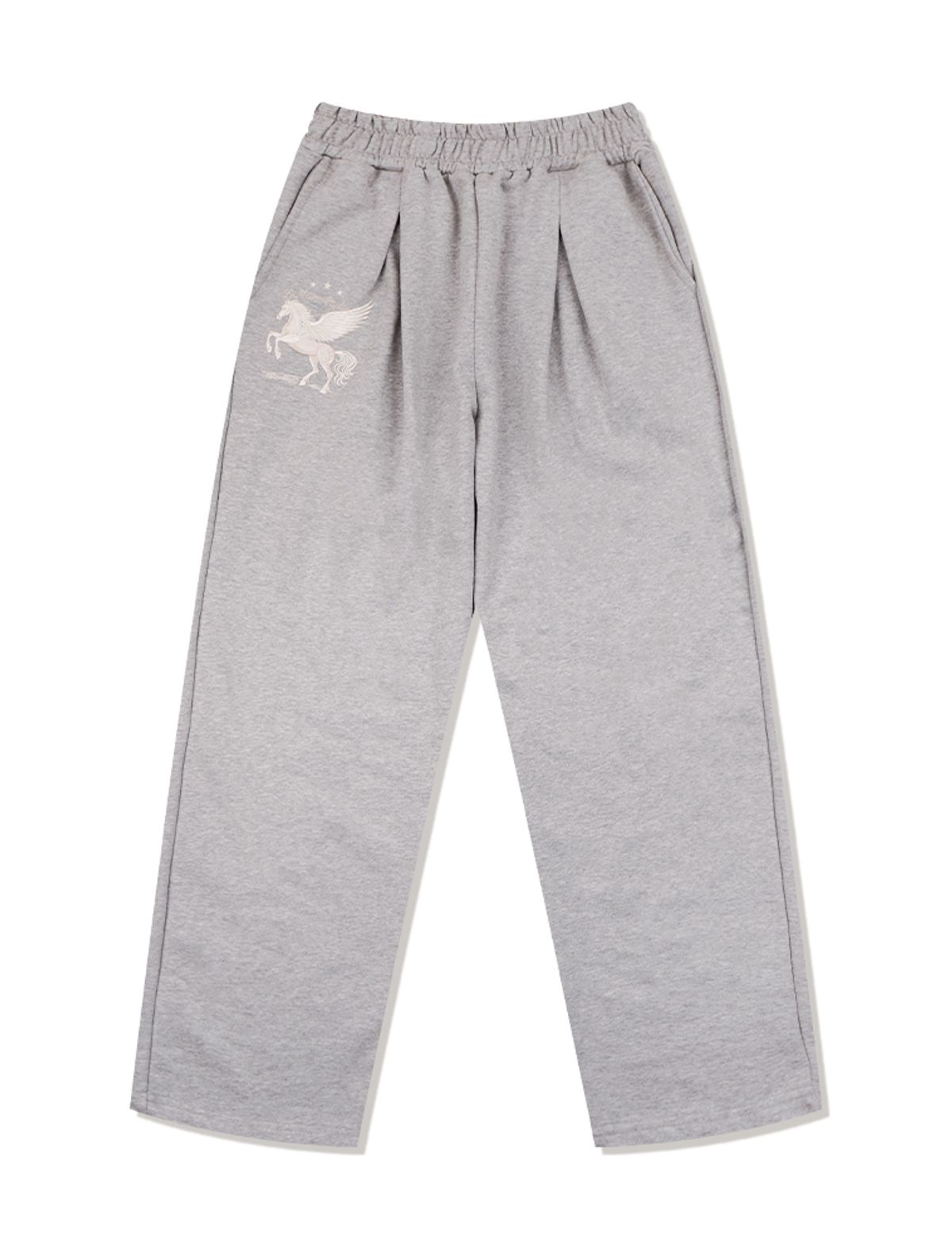 라 메종 스튜디오(LA MAISON STUDIO) PEGASUS ONE TUCK CURVED SWEAT PANTS MELANGRAY(FCG1PT690M)