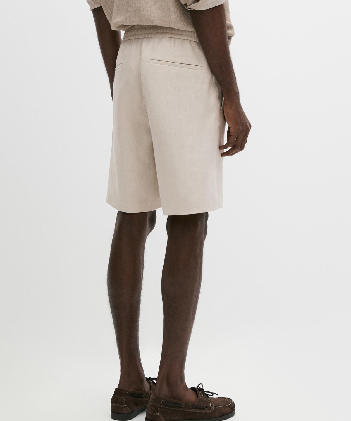 마시모두띠(MASSIMO DUTTI) 100% 린넨 버뮤다 쇼츠