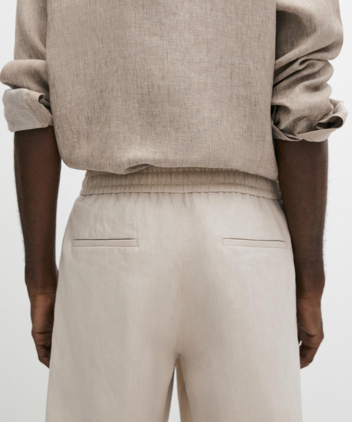 마시모두띠(MASSIMO DUTTI) 100% 린넨 버뮤다 쇼츠