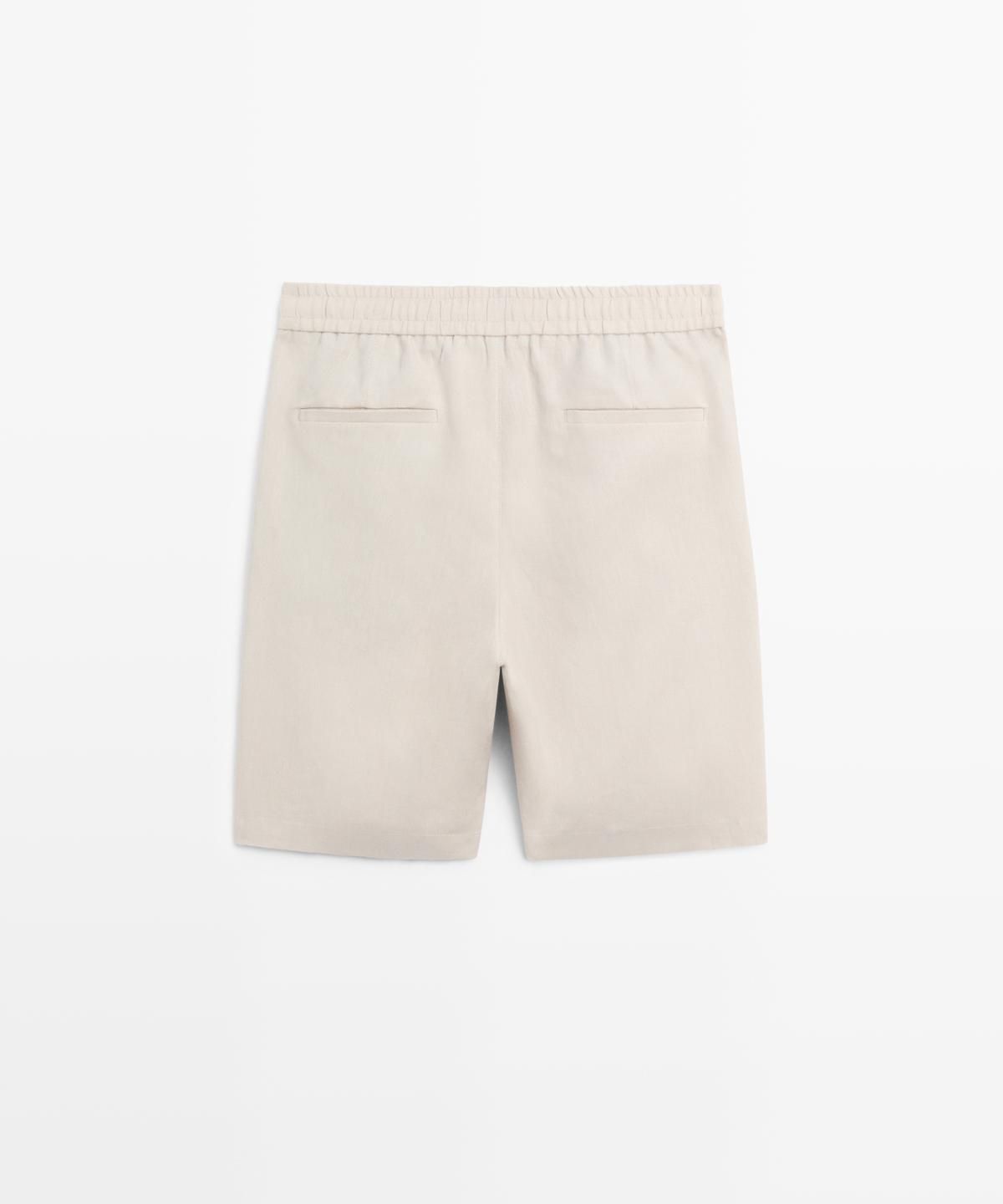 마시모두띠(MASSIMO DUTTI) 100% 린넨 버뮤다 쇼츠