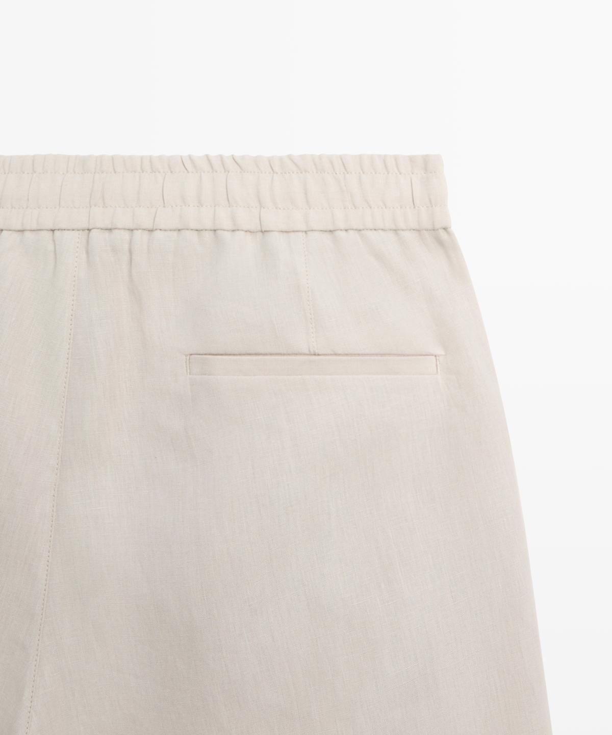 마시모두띠(MASSIMO DUTTI) 100% 린넨 버뮤다 쇼츠