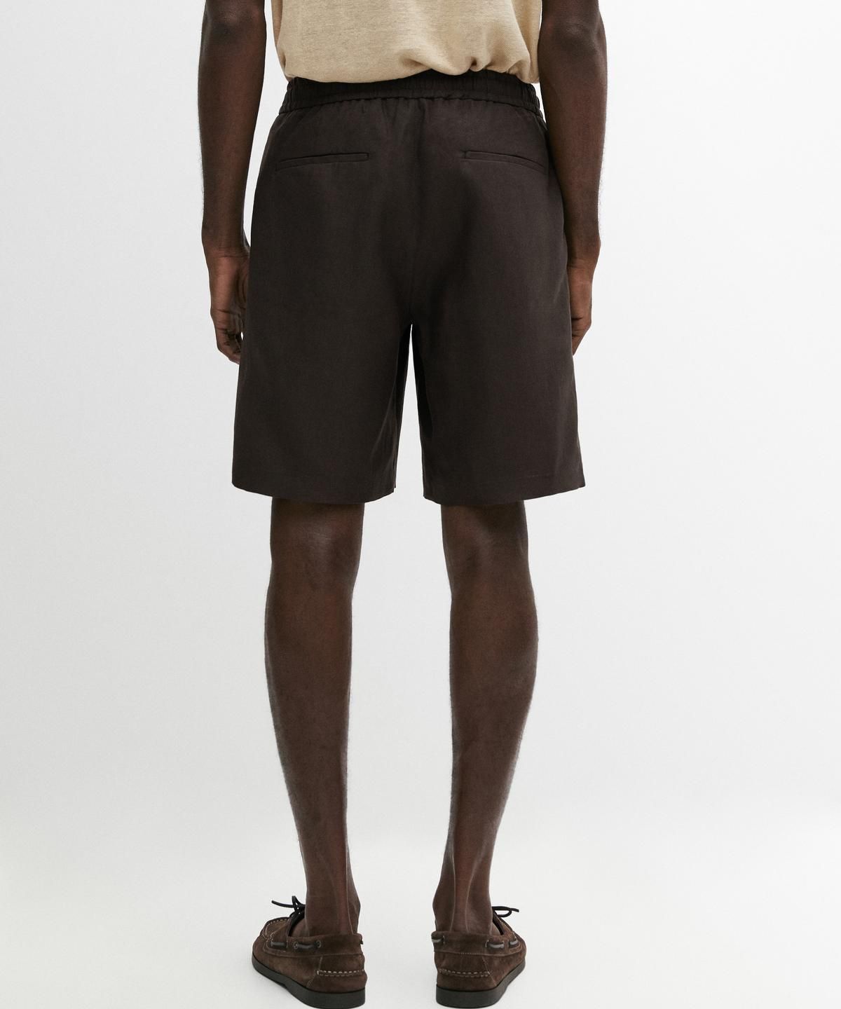 마시모두띠(MASSIMO DUTTI) 100% 린넨 버뮤다 쇼츠