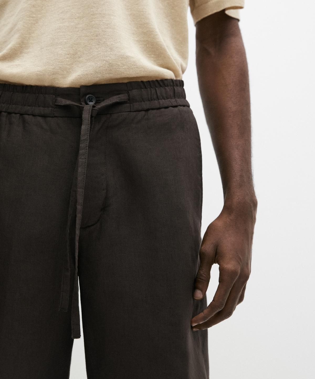 마시모두띠(MASSIMO DUTTI) 100% 린넨 버뮤다 쇼츠