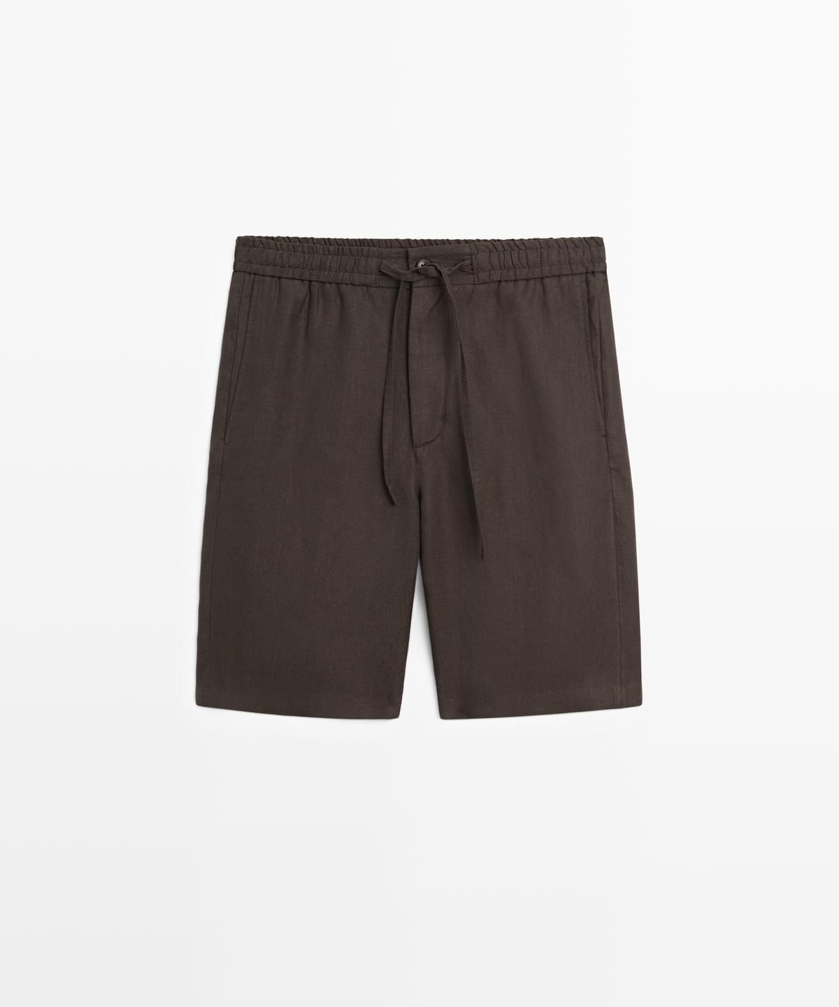 마시모두띠(MASSIMO DUTTI) 100% 린넨 버뮤다 쇼츠