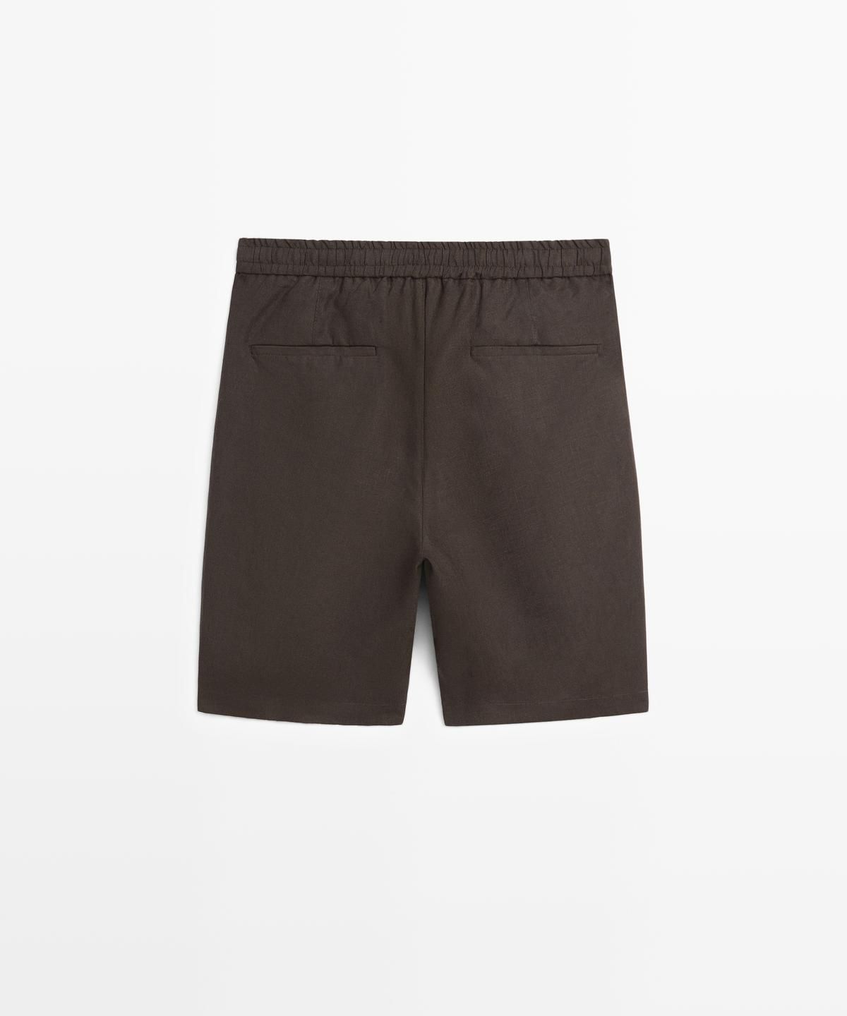 마시모두띠(MASSIMO DUTTI) 100% 린넨 버뮤다 쇼츠