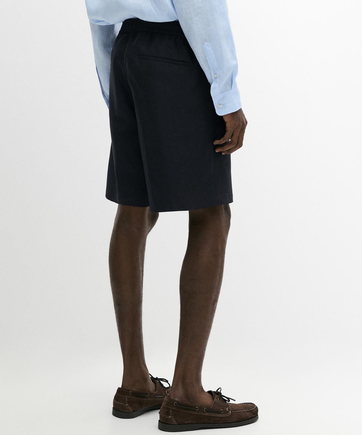 마시모두띠(MASSIMO DUTTI) 100% 린넨 버뮤다 쇼츠
