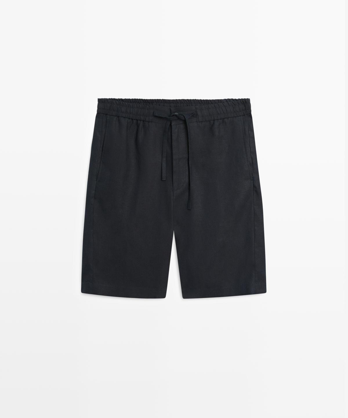 마시모두띠(MASSIMO DUTTI) 100% 린넨 버뮤다 쇼츠