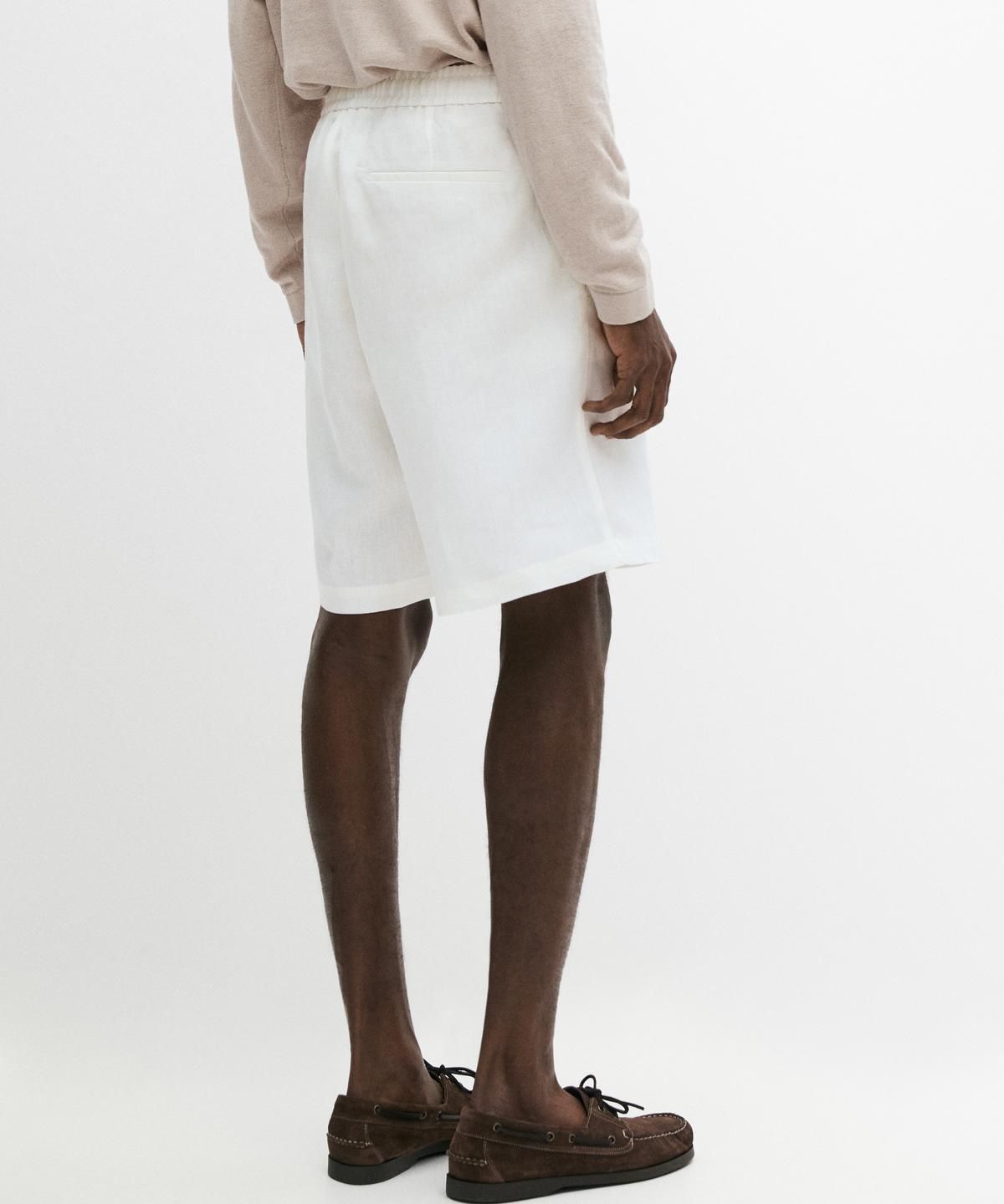 마시모두띠(MASSIMO DUTTI) 100% 린넨 버뮤다 쇼츠