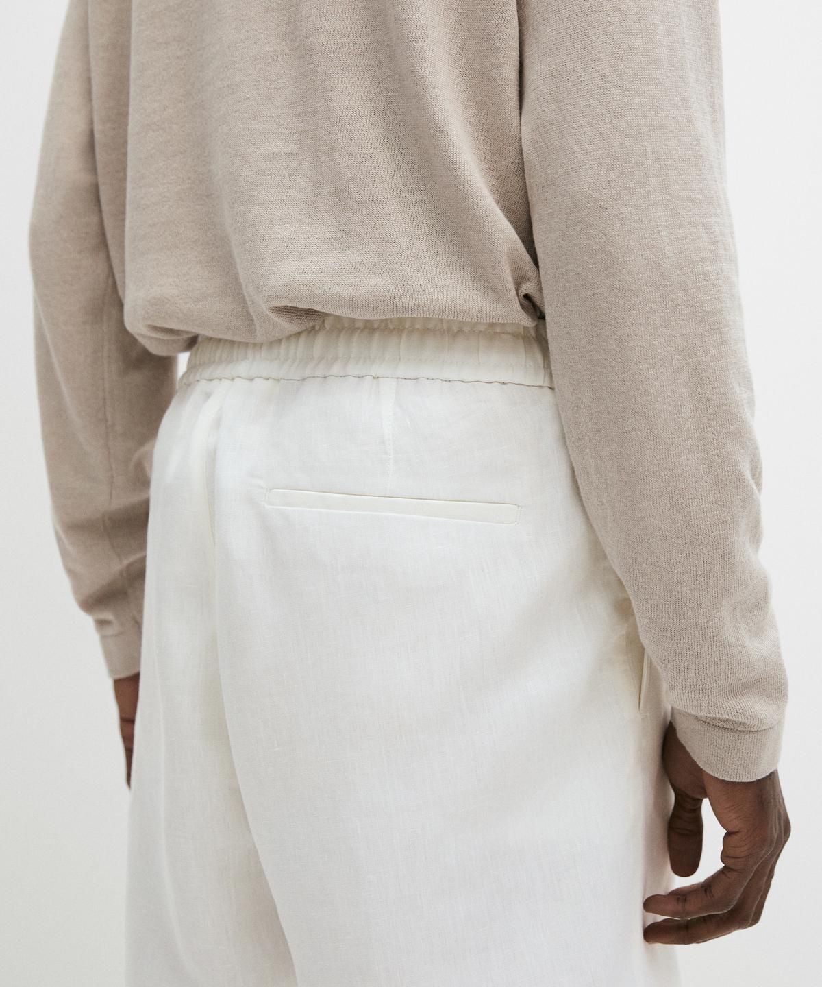 마시모두띠(MASSIMO DUTTI) 100% 린넨 버뮤다 쇼츠