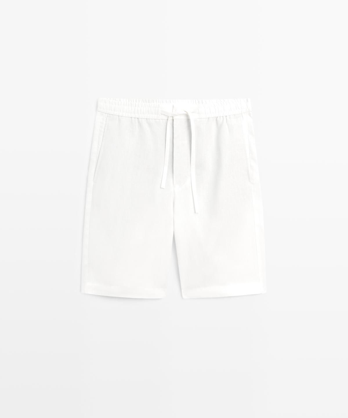 마시모두띠(MASSIMO DUTTI) 100% 린넨 버뮤다 쇼츠
