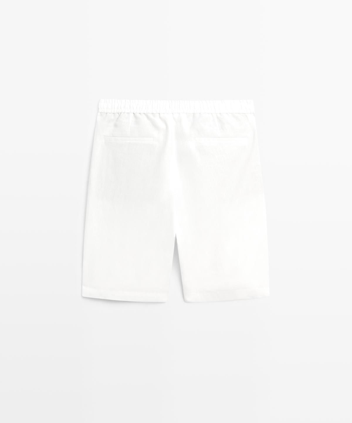 마시모두띠(MASSIMO DUTTI) 100% 린넨 버뮤다 쇼츠