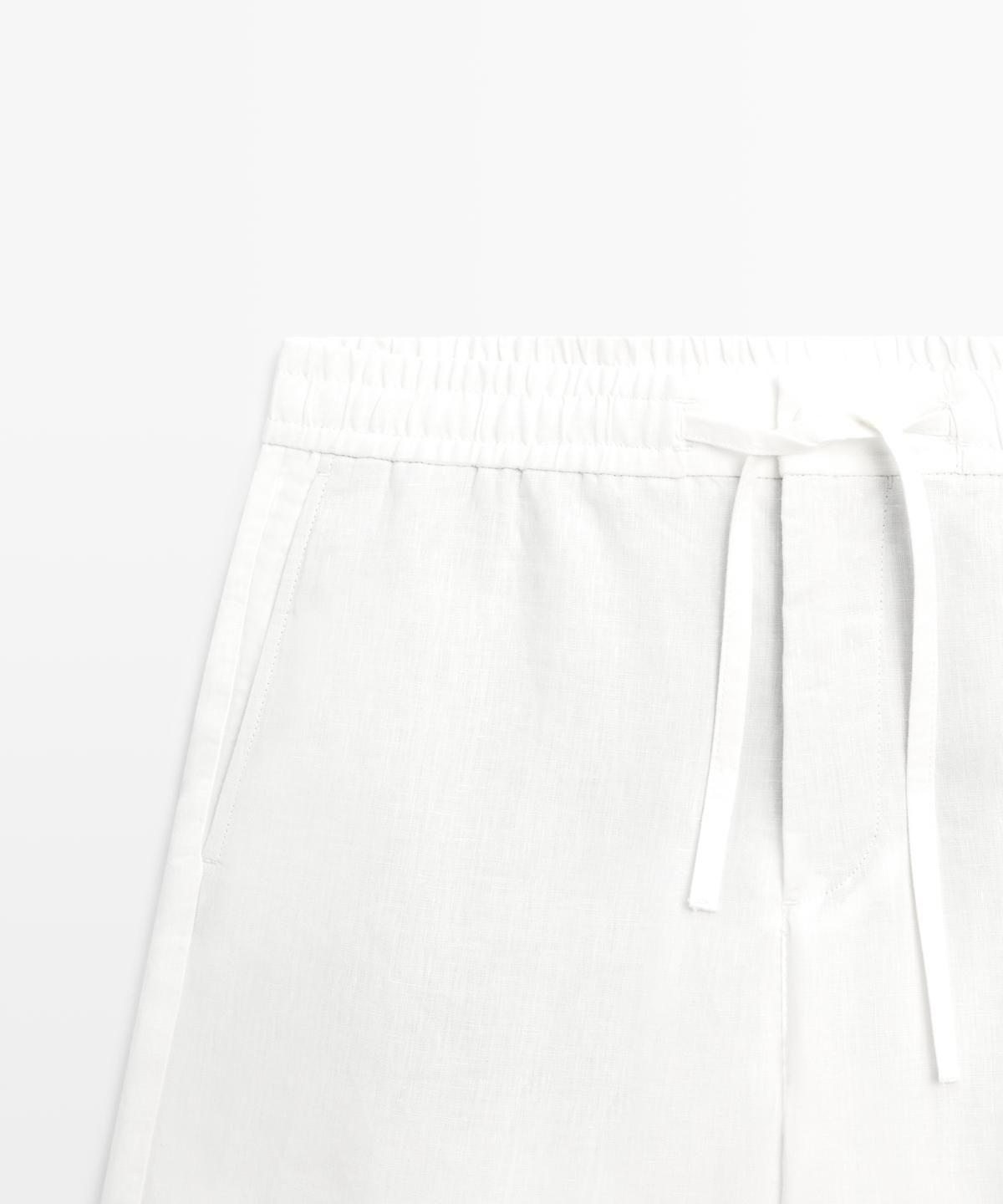 마시모두띠(MASSIMO DUTTI) 100% 린넨 버뮤다 쇼츠