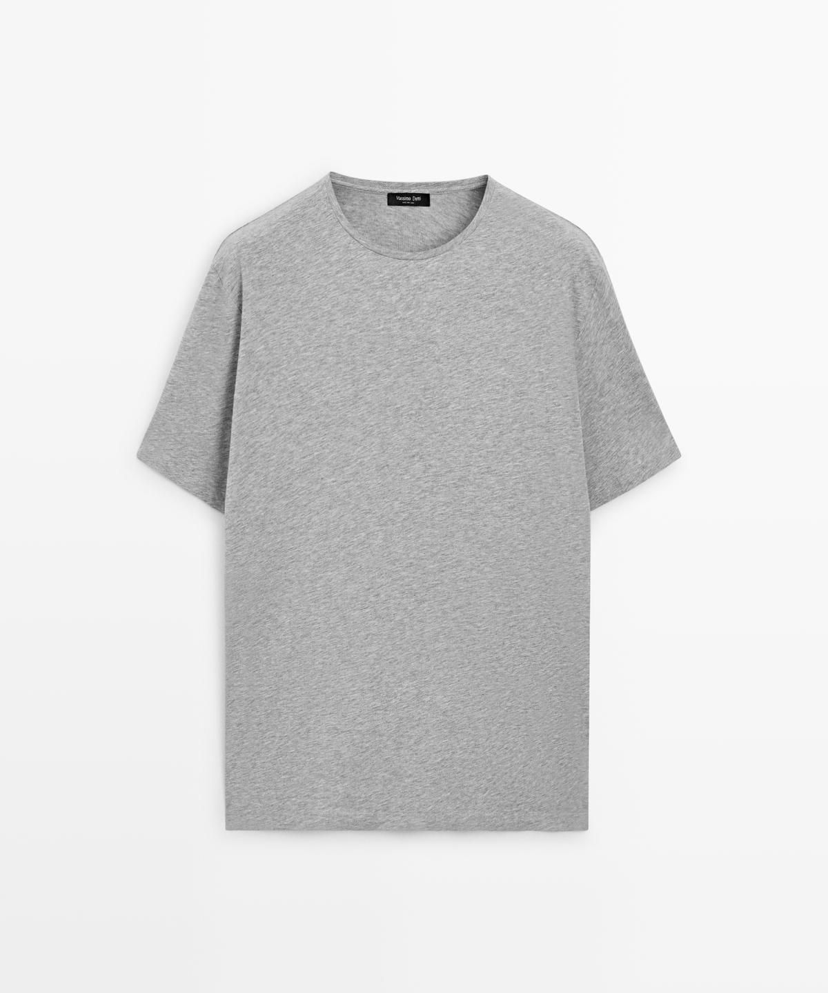 마시모두띠(MASSIMO DUTTI) 코튼 블렌드 반팔 티셔츠