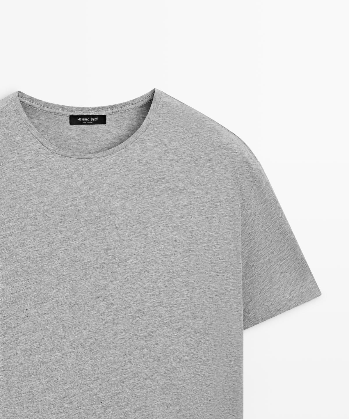 마시모두띠(MASSIMO DUTTI) 코튼 블렌드 반팔 티셔츠
