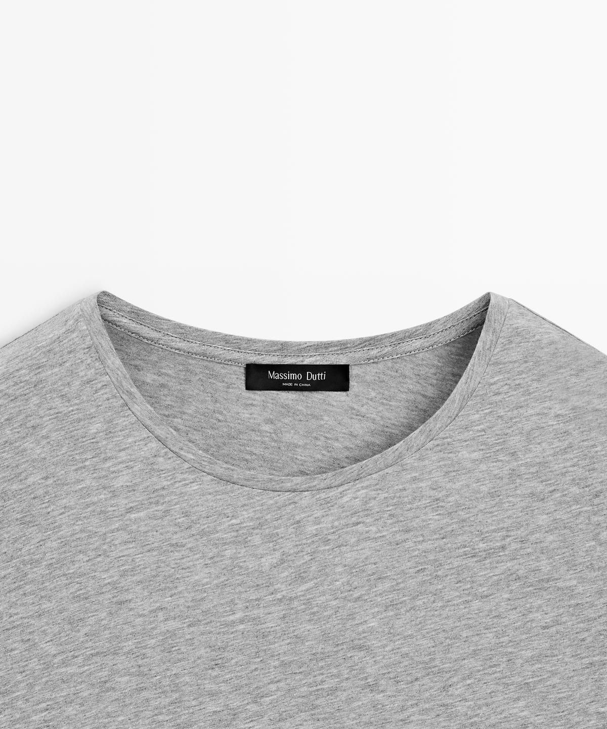 마시모두띠(MASSIMO DUTTI) 코튼 블렌드 반팔 티셔츠
