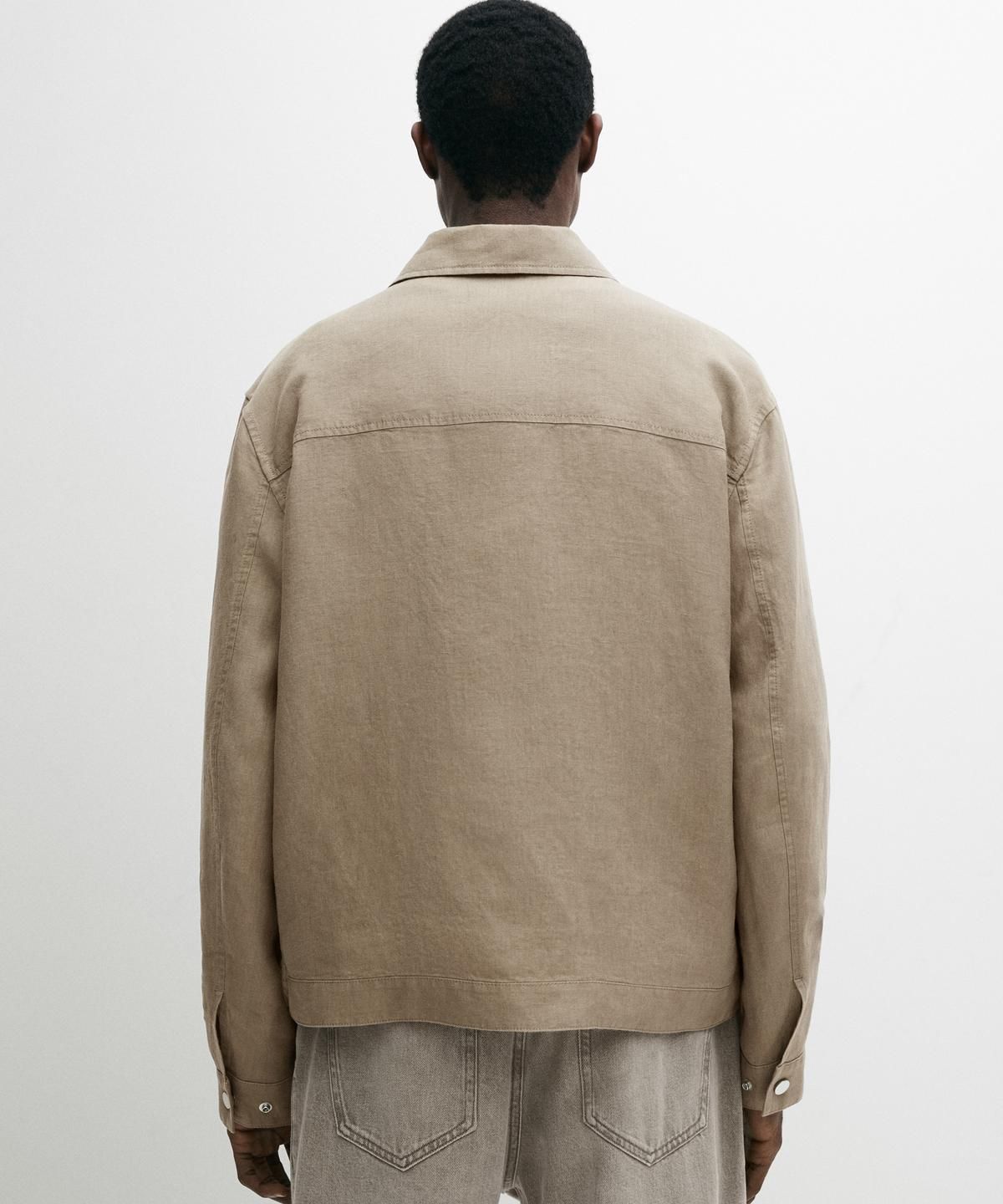 마시모두띠(MASSIMO DUTTI) 넥 디테일 100% 린넨 자켓