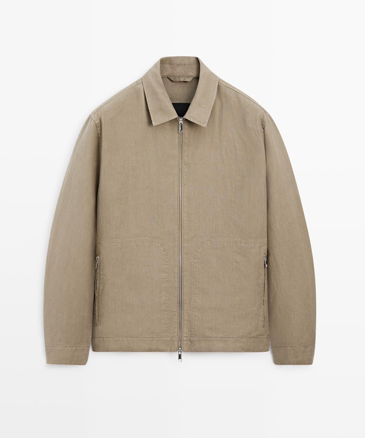 마시모두띠(MASSIMO DUTTI) 넥 디테일 100% 린넨 자켓