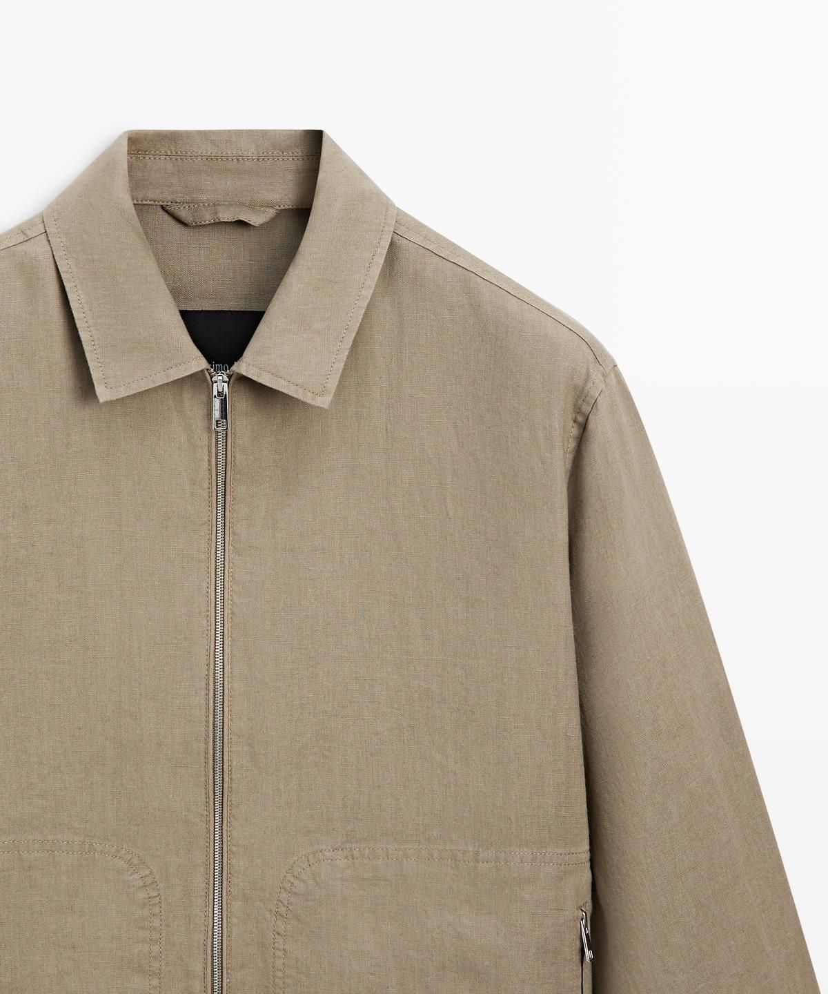 마시모두띠(MASSIMO DUTTI) 넥 디테일 100% 린넨 자켓