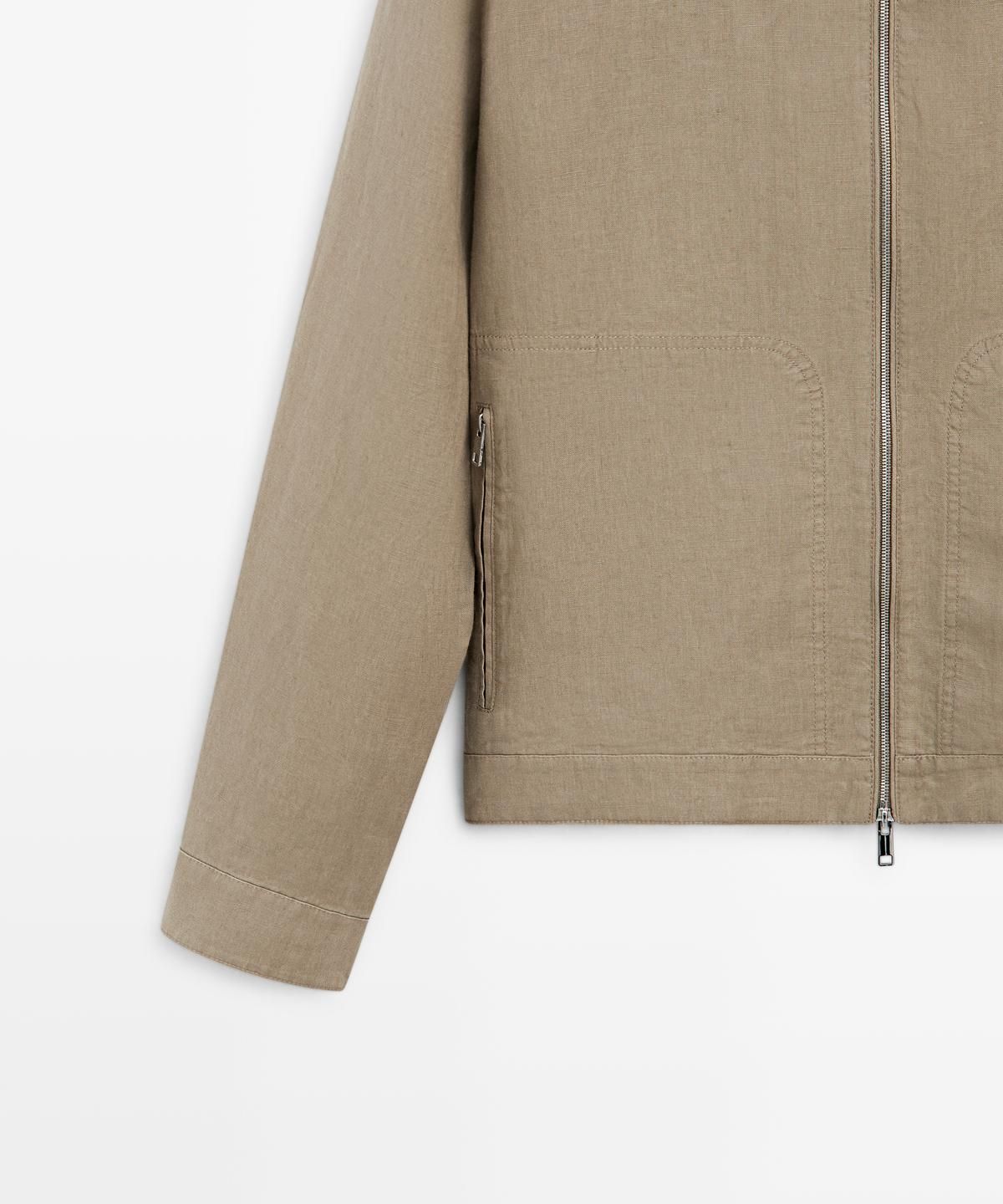 마시모두띠(MASSIMO DUTTI) 넥 디테일 100% 린넨 자켓