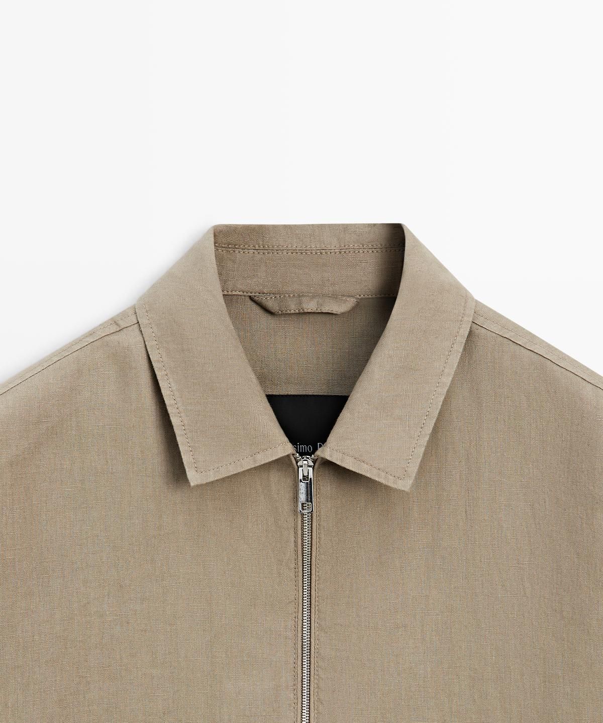 마시모두띠(MASSIMO DUTTI) 넥 디테일 100% 린넨 자켓