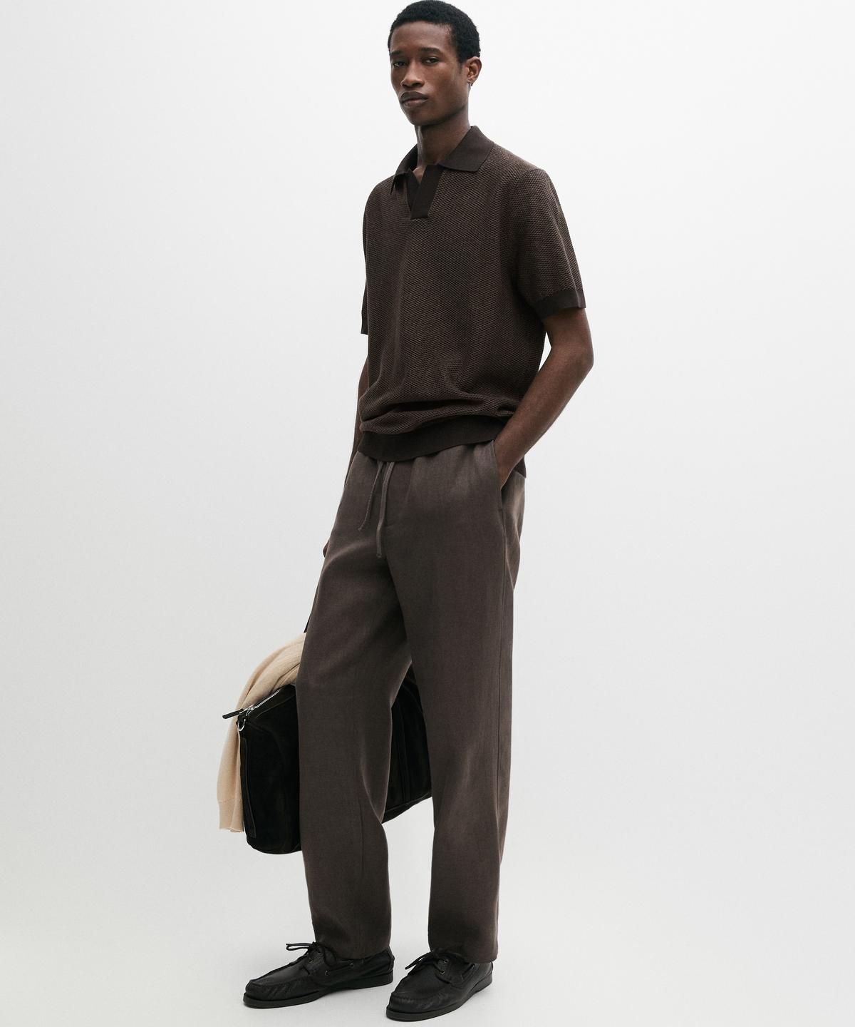 마시모두띠(MASSIMO DUTTI) 린넨 조거핏 팬츠