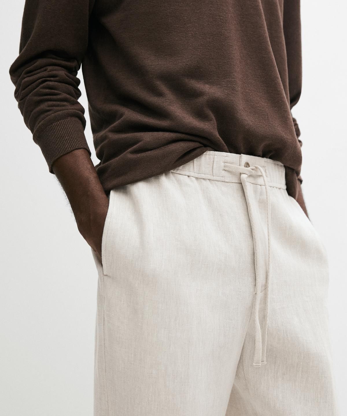 마시모두띠(MASSIMO DUTTI) 린넨 조거핏 팬츠