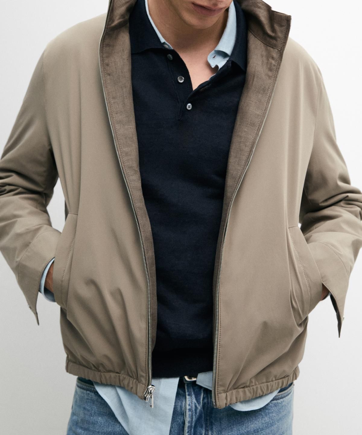 마시모두띠(MASSIMO DUTTI) 리버서블 린넨 블렌드 숏 재킷