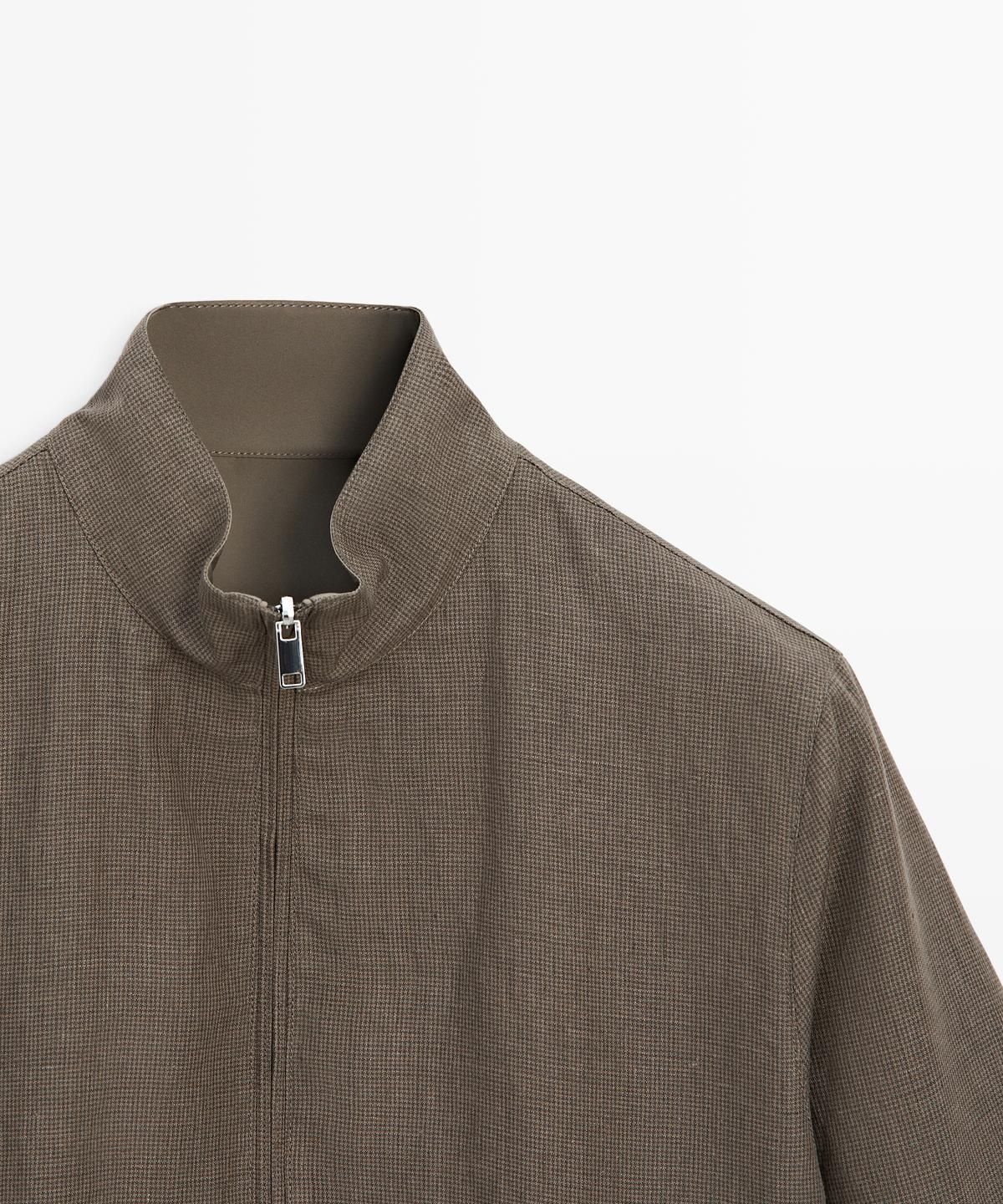 마시모두띠(MASSIMO DUTTI) 리버서블 린넨 블렌드 숏 재킷