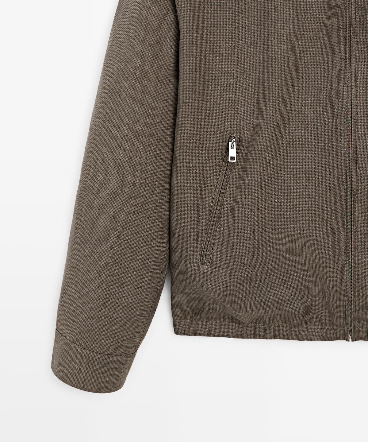 마시모두띠(MASSIMO DUTTI) 리버서블 린넨 블렌드 숏 재킷