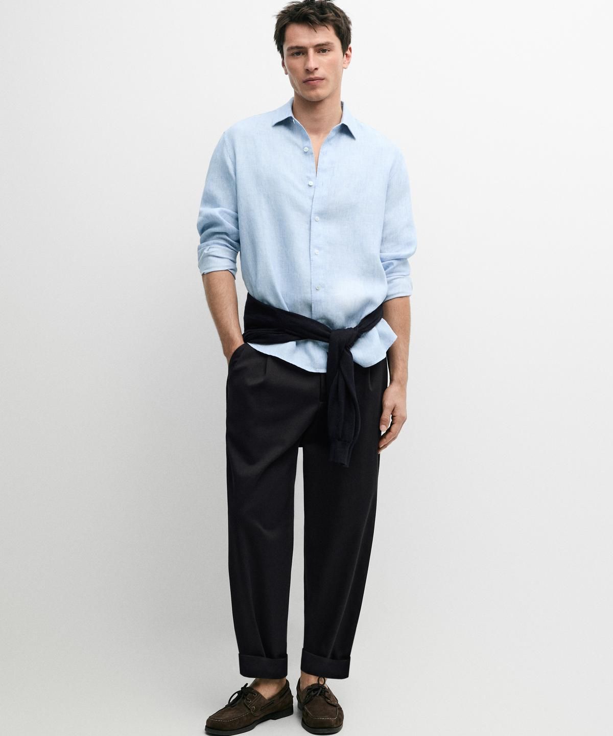 마시모두띠(MASSIMO DUTTI) 100% 린넨 레귤러핏 셔츠