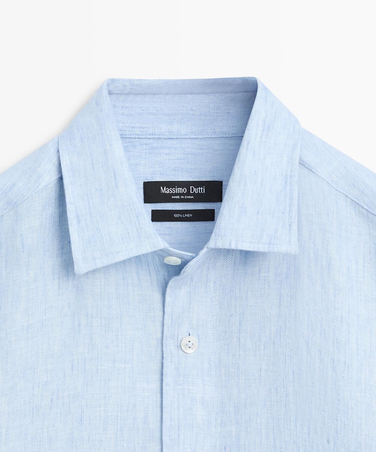 마시모두띠(MASSIMO DUTTI) 100% 린넨 레귤러핏 셔츠