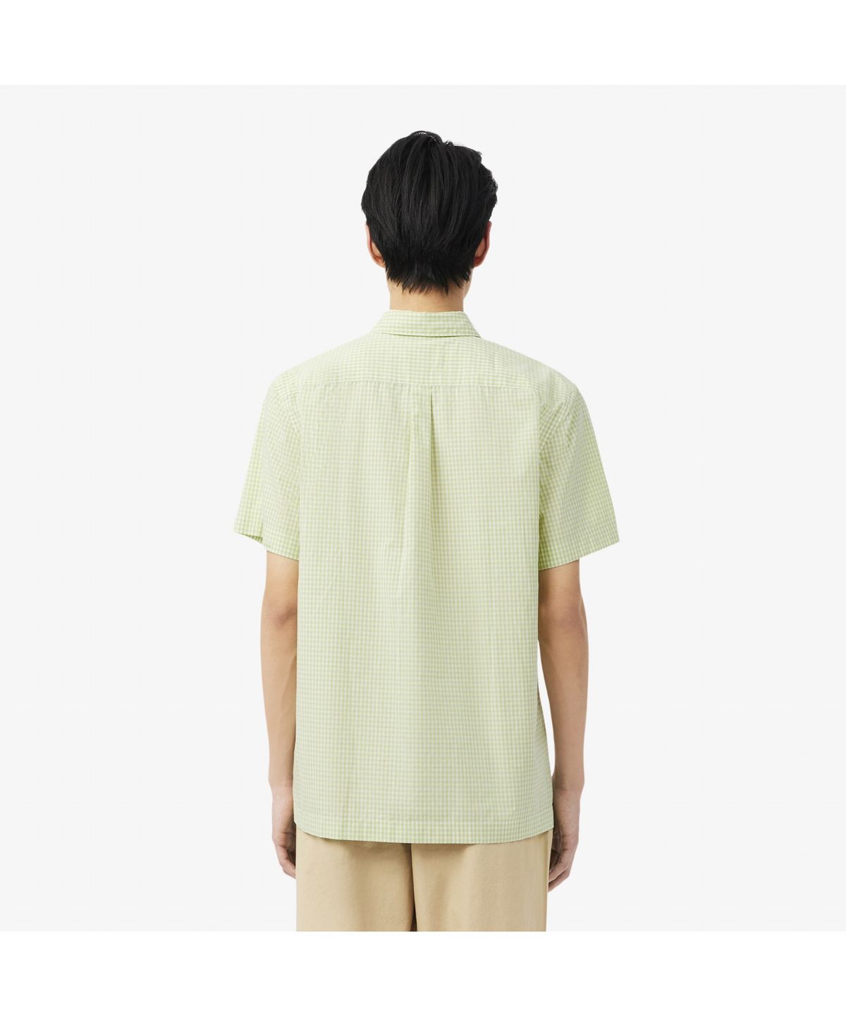 라코스테(LACOSTE) 남성 라이트 포플린 깅업 체크 반팔 셔츠 CH2346-56G 4AJ