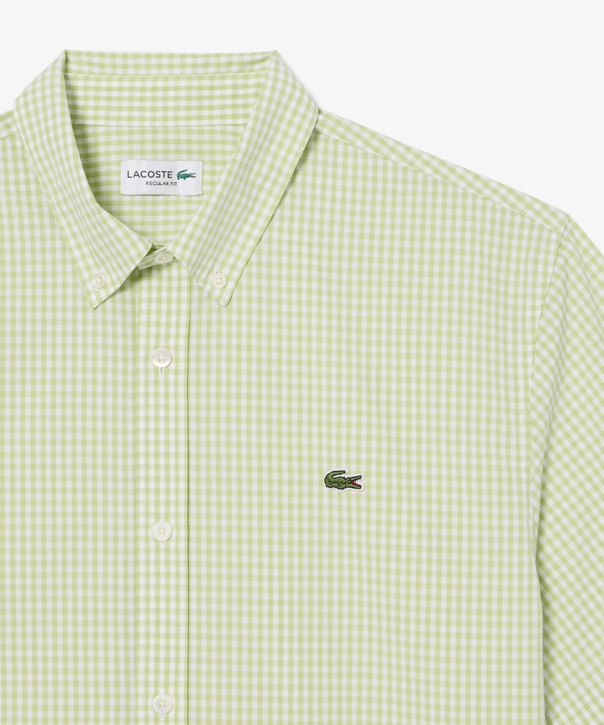 라코스테(LACOSTE) 남성 라이트 포플린 깅업 체크 반팔 셔츠 CH2346-56G 4AJ