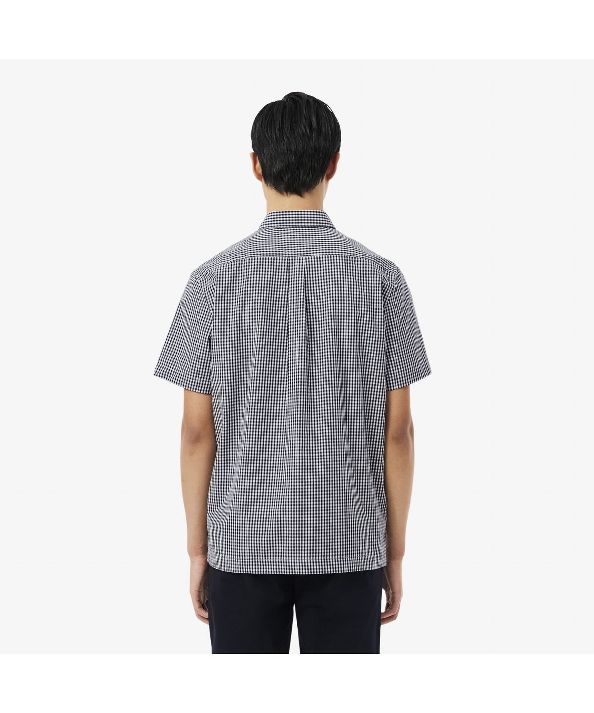 라코스테(LACOSTE) 남성 라이트 포플린 깅업 체크 반팔 셔츠 CH2346-56G 522