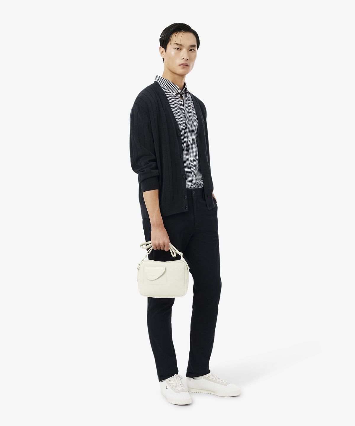 라코스테(LACOSTE) 남성 라이트 포플린 깅업 체크 반팔 셔츠 CH2346-56G 522