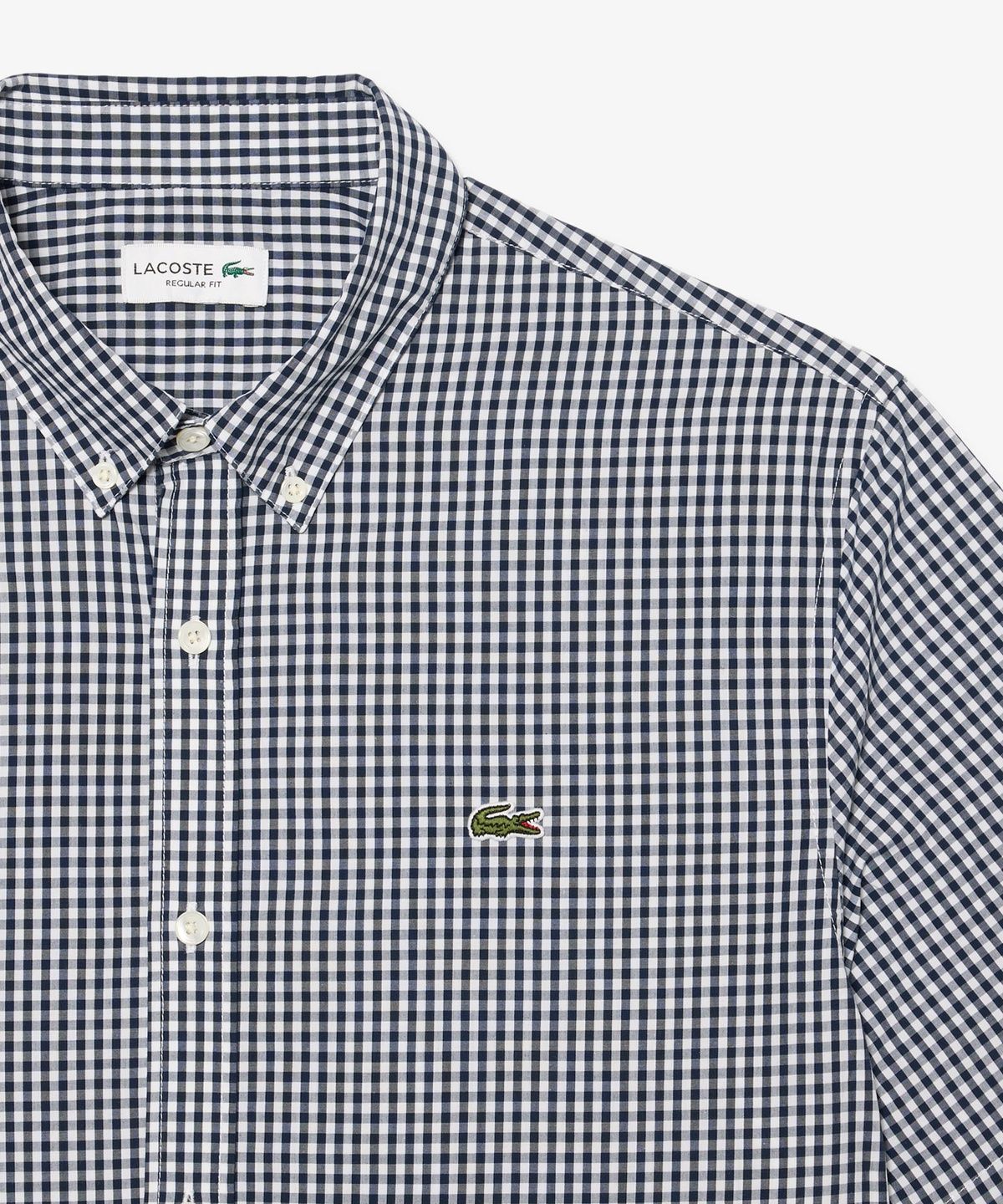 라코스테(LACOSTE) 남성 라이트 포플린 깅업 체크 반팔 셔츠 CH2346-56G 522