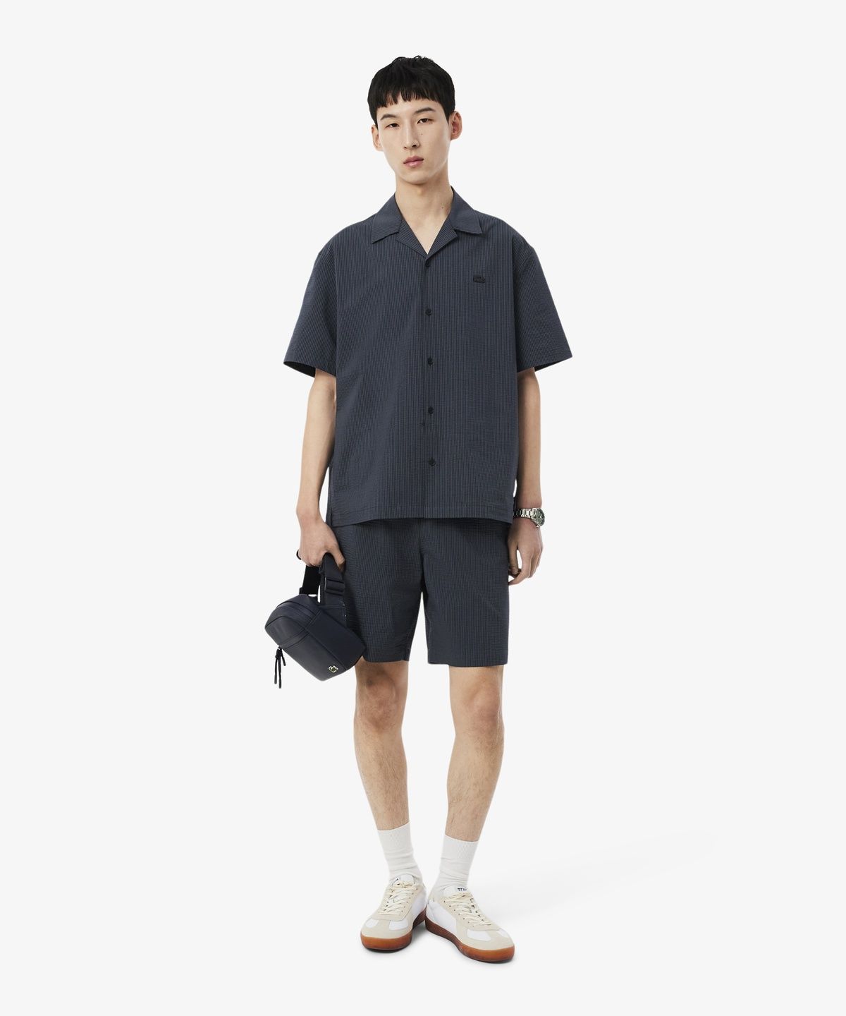 라코스테(LACOSTE) 남성 하와이안 카라 시어서커 반팔 셔츠 CH2355-56G 4CI