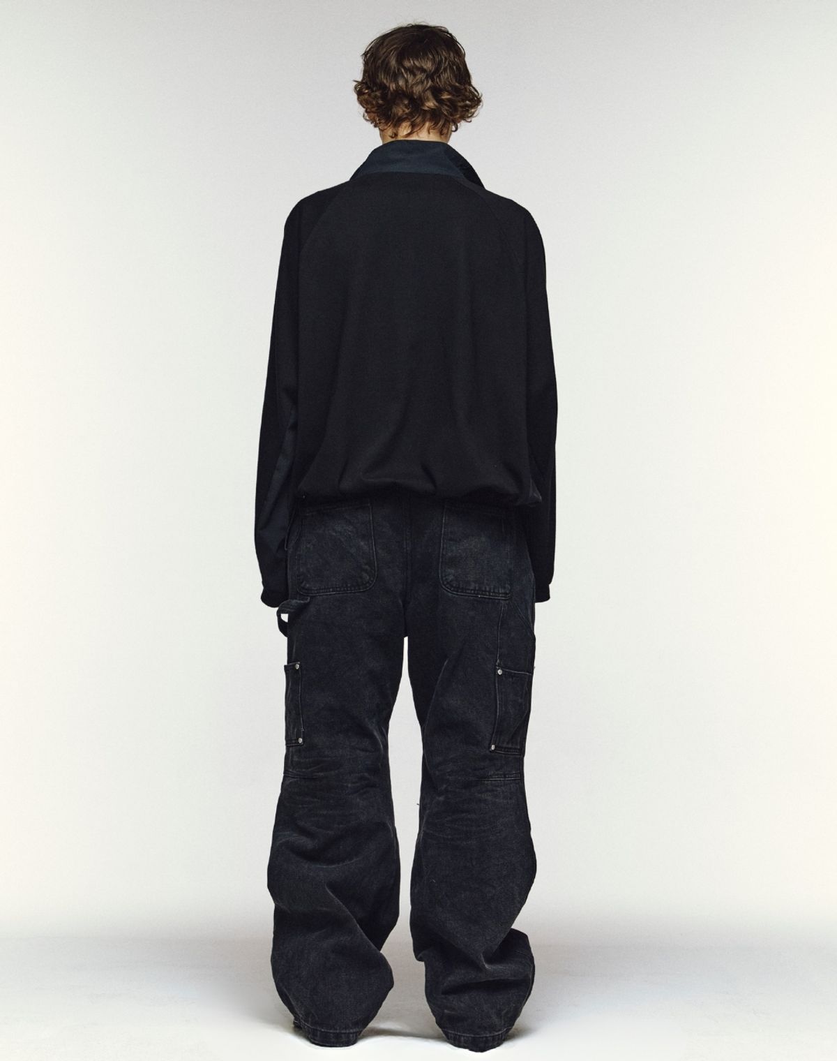 오디너리피플(ORDINARY PEOPLE) RE : Athletic Panel High-neck Half Zip [BLACK]