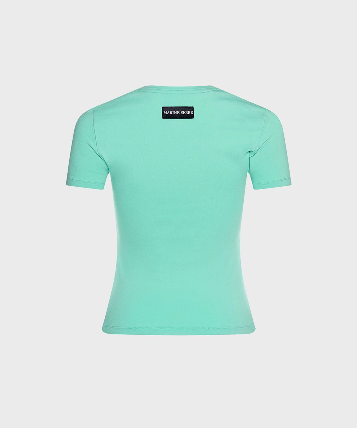 마린 세르(MARINE SERRE) (W) 펄 로고 숏슬리브 베이비핏 티셔츠 라이트 아쿠아 그린 PEARL LOGO SS BABY FIT T-SHIRT GN02 LIGHT AQUA GREEN