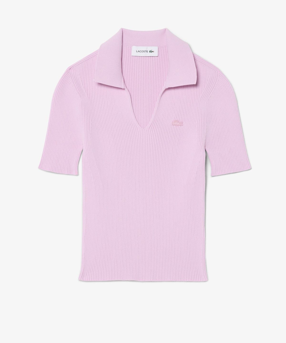 라코스테(LACOSTE) 여성 3D 립조직 오픈카라 스웨터 AF9874-56G Z4H