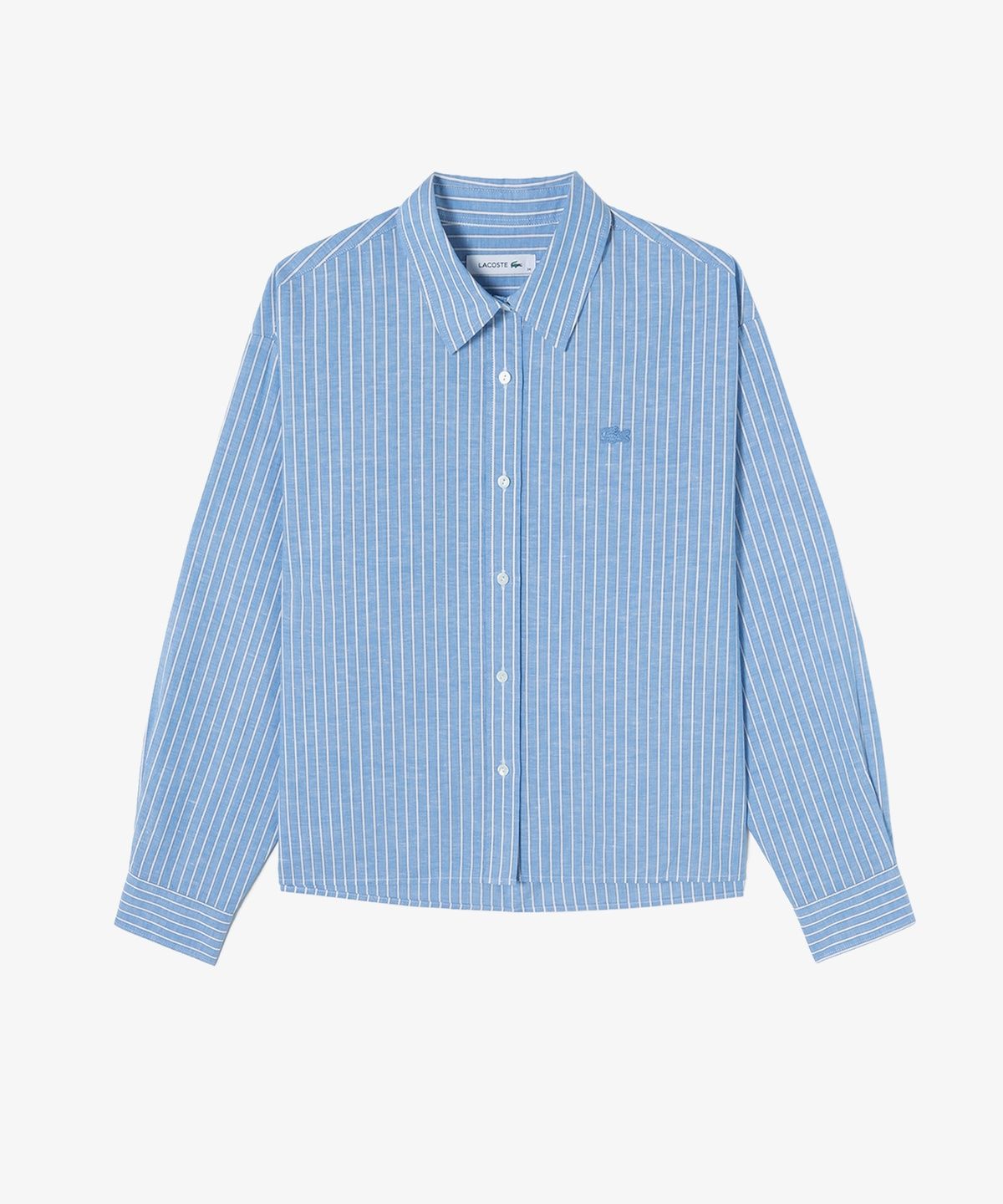 라코스테(LACOSTE) 여성 코튼 린넨 크롭 셔츠 CF006E-56G JBK