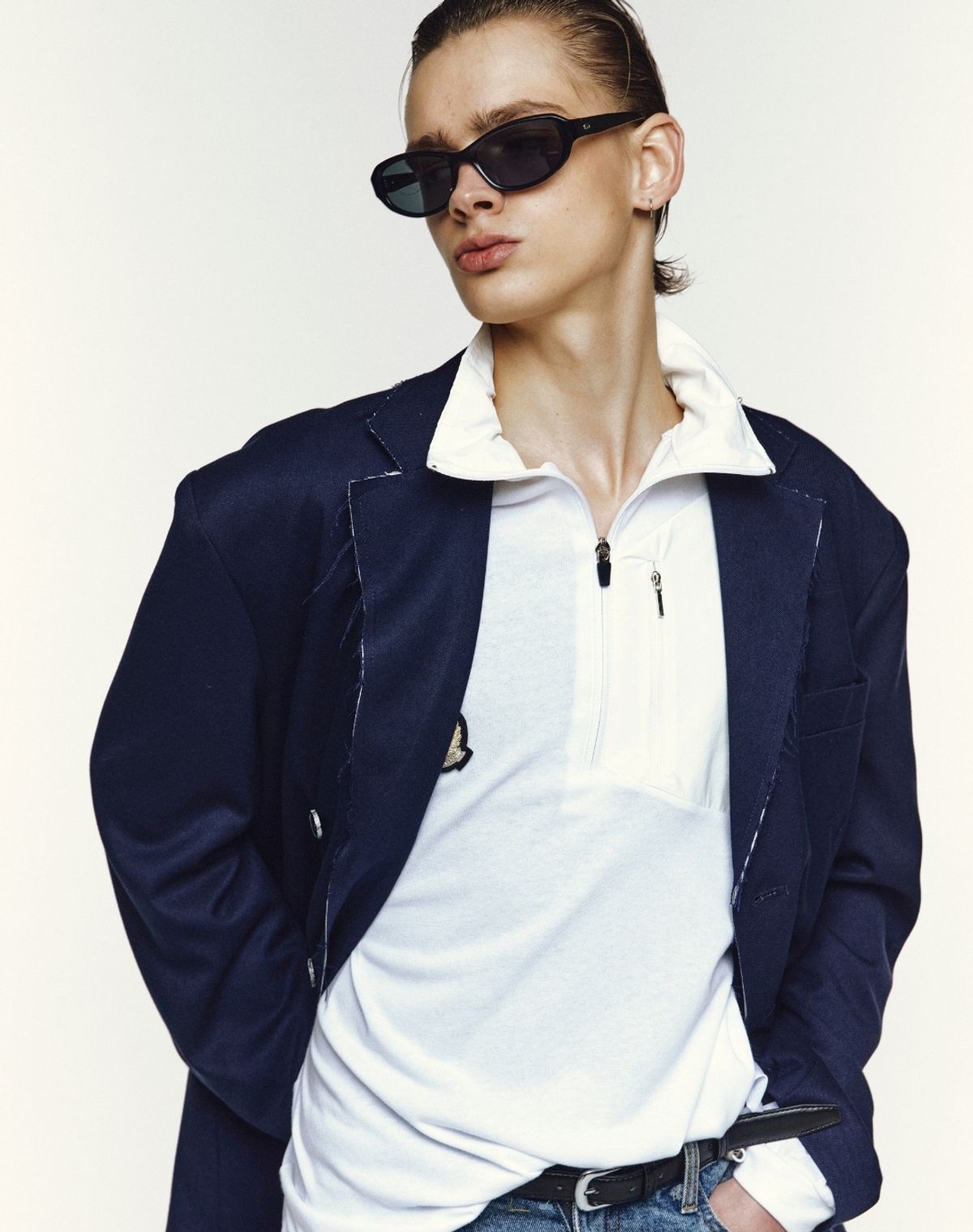 오디너리피플(ORDINARY PEOPLE) RE : Athletic Panel High-neck Half Zip [WHITE]