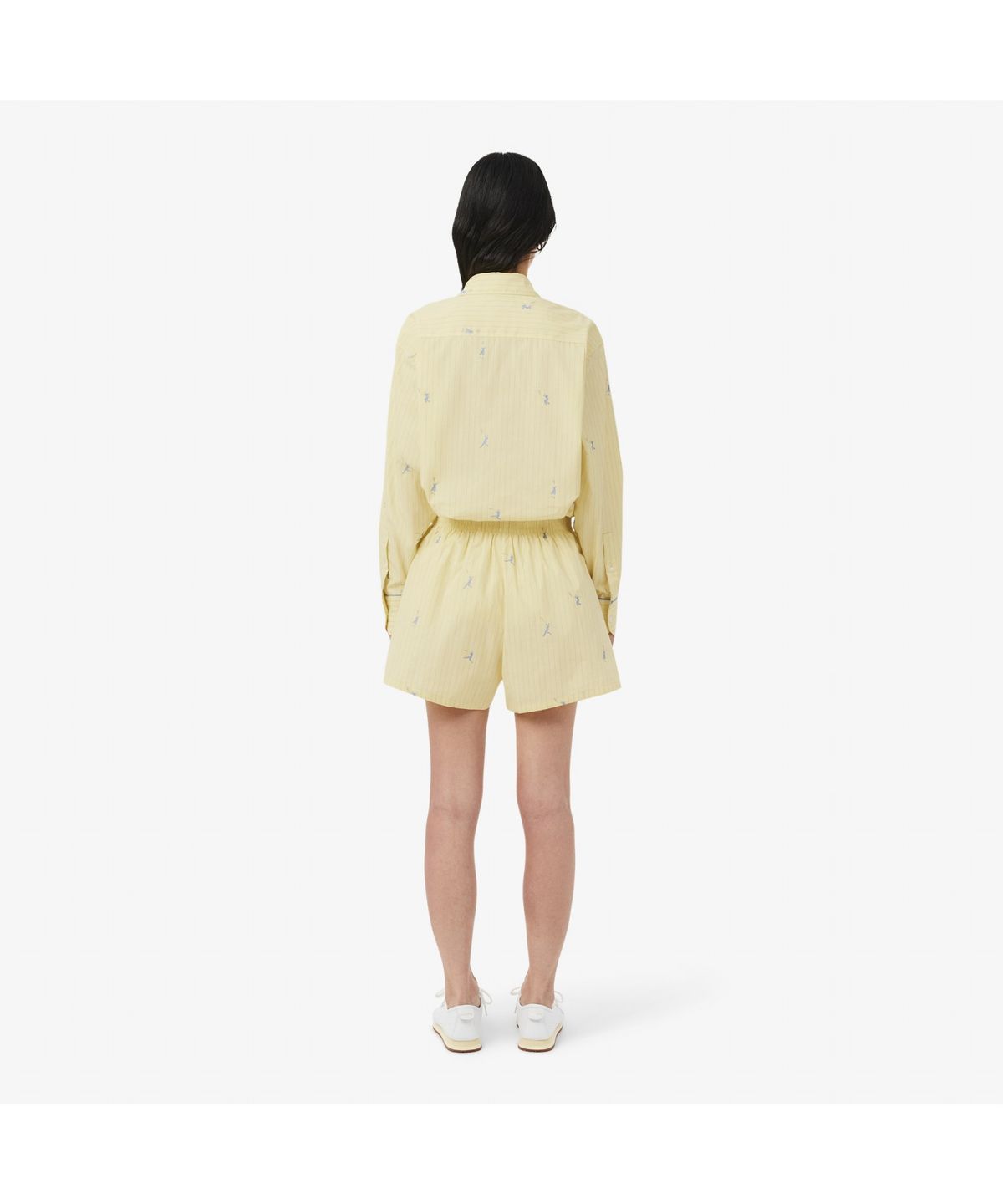 라코스테(LACOSTE) 여성 자수 포인트 스트라이프 쇼츠 FF1034-56G 2IA