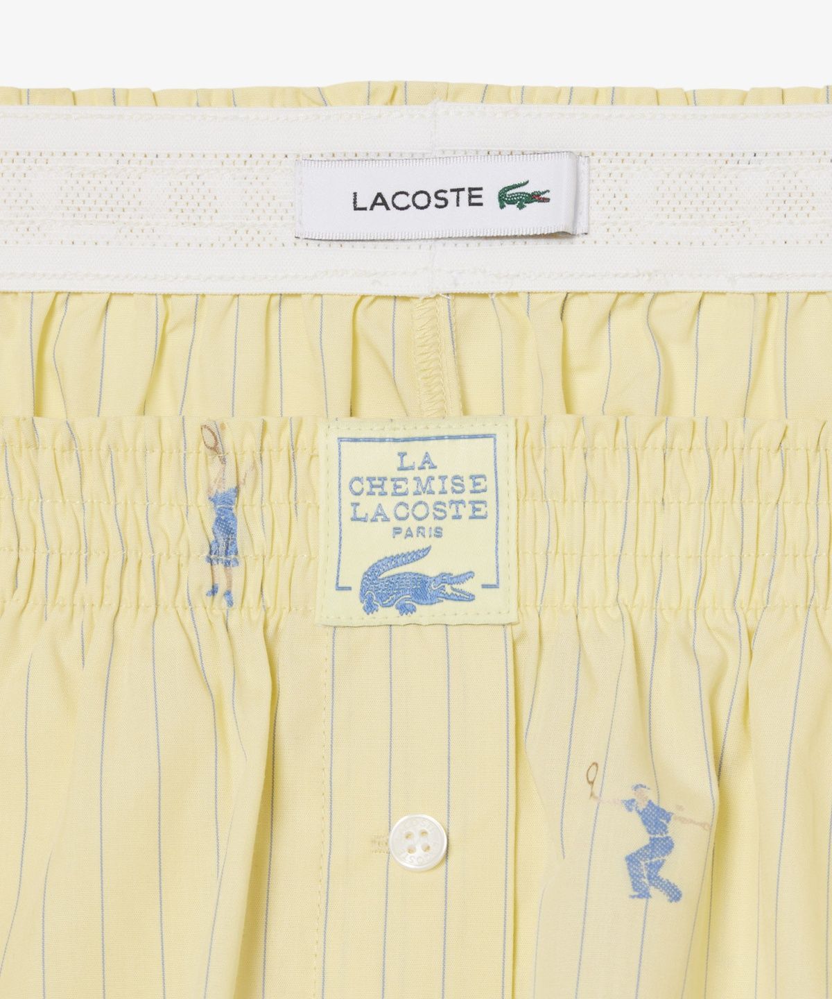 라코스테(LACOSTE) 여성 자수 포인트 스트라이프 쇼츠 FF1034-56G 2IA